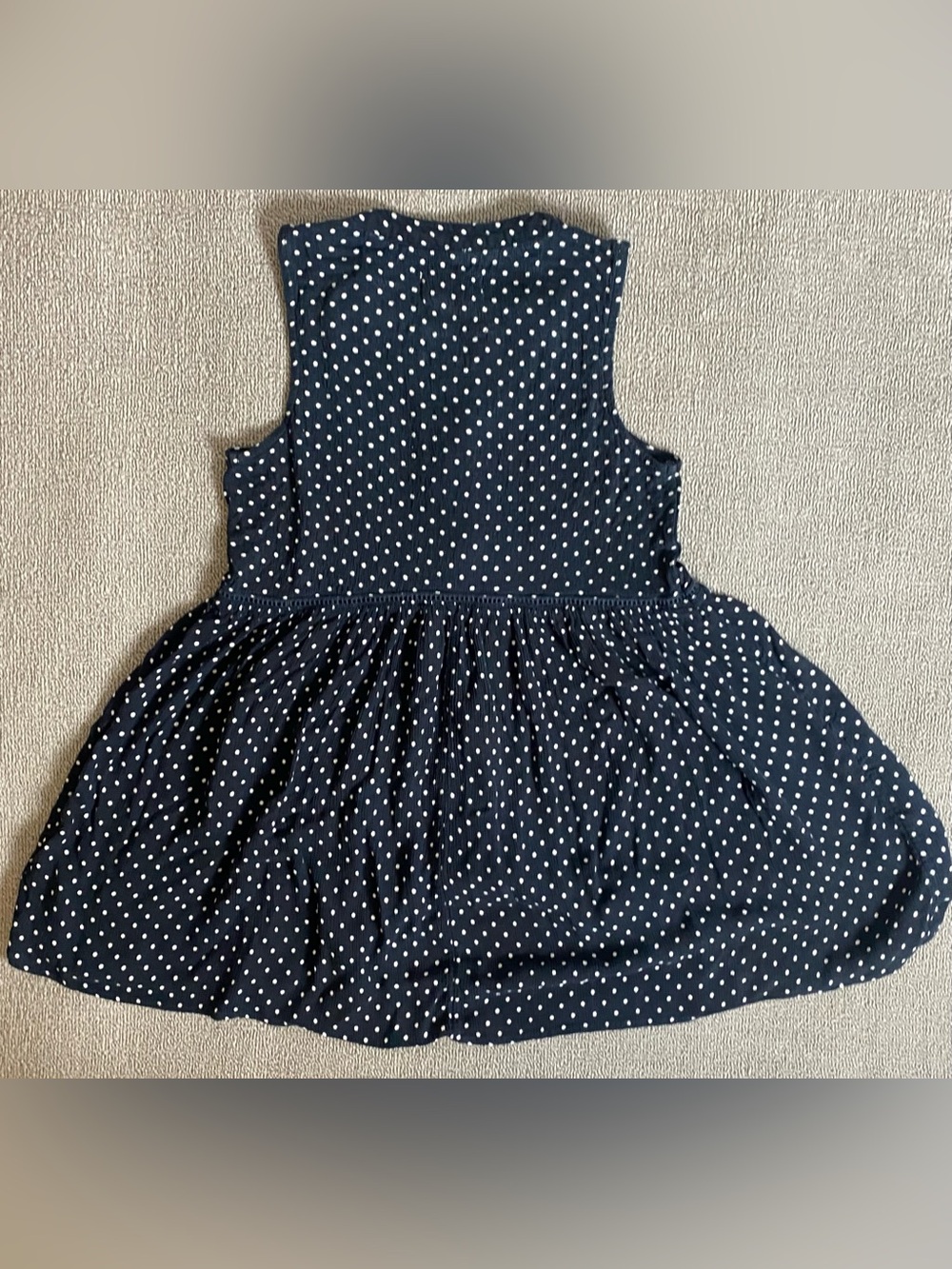 Anthropologie Navy and White Polka Dot Sleeveless Button Up Summer Spring Dress - Picture 2 of 5
